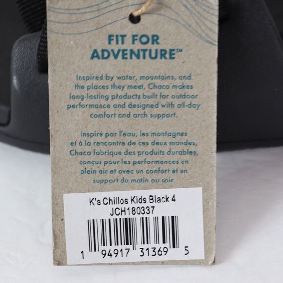 CHACO CHILLOS SPORT KIDS SLIDE IN BLACK size 4 - Picture 5 of 6